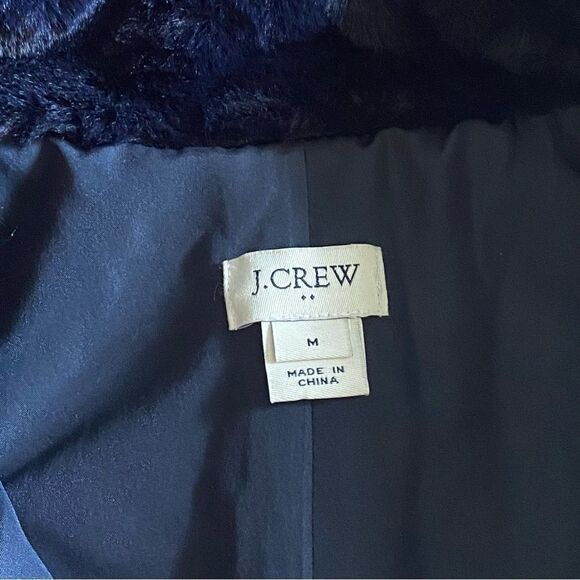 J. Crew Vest Plush Royal Blue Vegan Fur Medium Outerwear - Picture 4 of 12